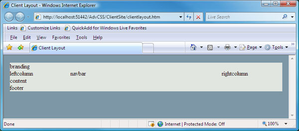 Client layout with some new styling