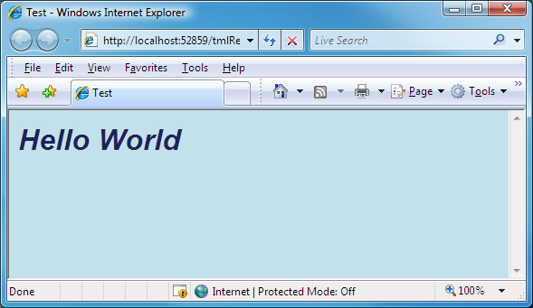Finished assignment in browser